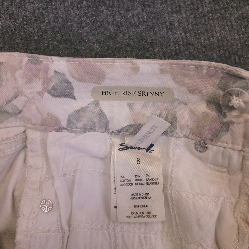 NWT Seven7 Jeans Women Sz 8 (30x30) Tummyless High Rise Skinny Floral‎ MSRP 69 - Picture 7 of 16